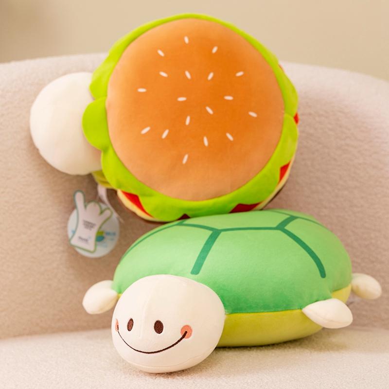 40cm Cute Cartoon Hamburger Flip Tortoise Stuffed Animal Plush Toy Stuffed Animal Plush Toy For Kids Gift Holiday Birthday Decor