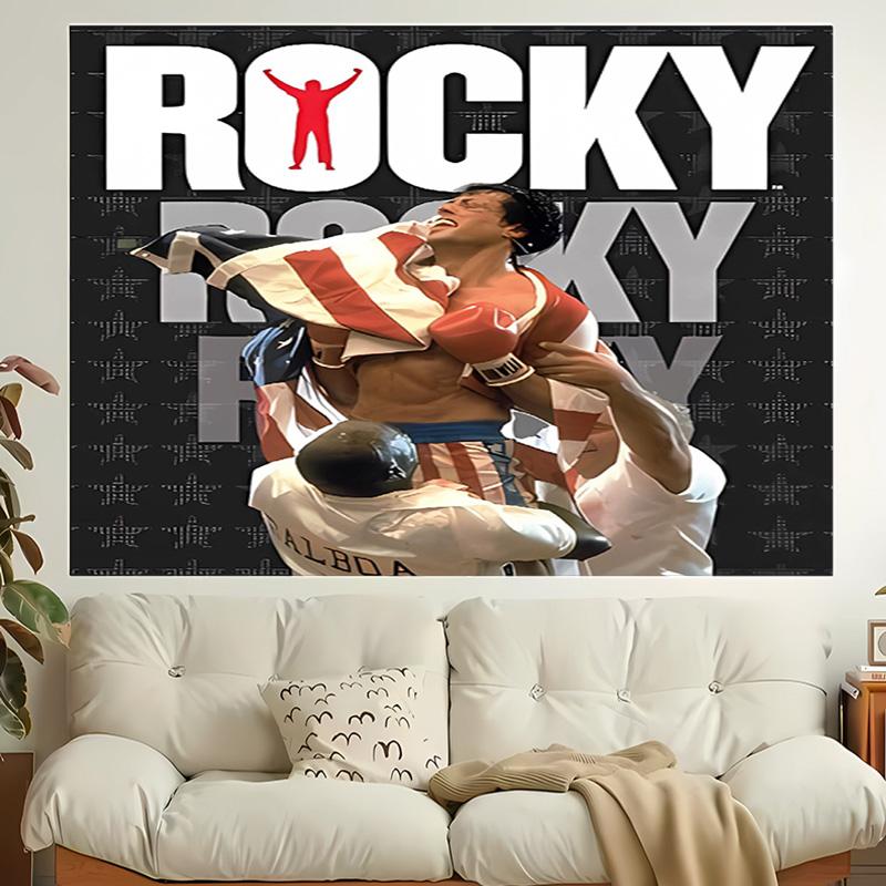 1pc The Champion of Boxing Rock-y Tapestry, Living Room, Bedroom, Office, Party Decor, Ideal Festive Gift