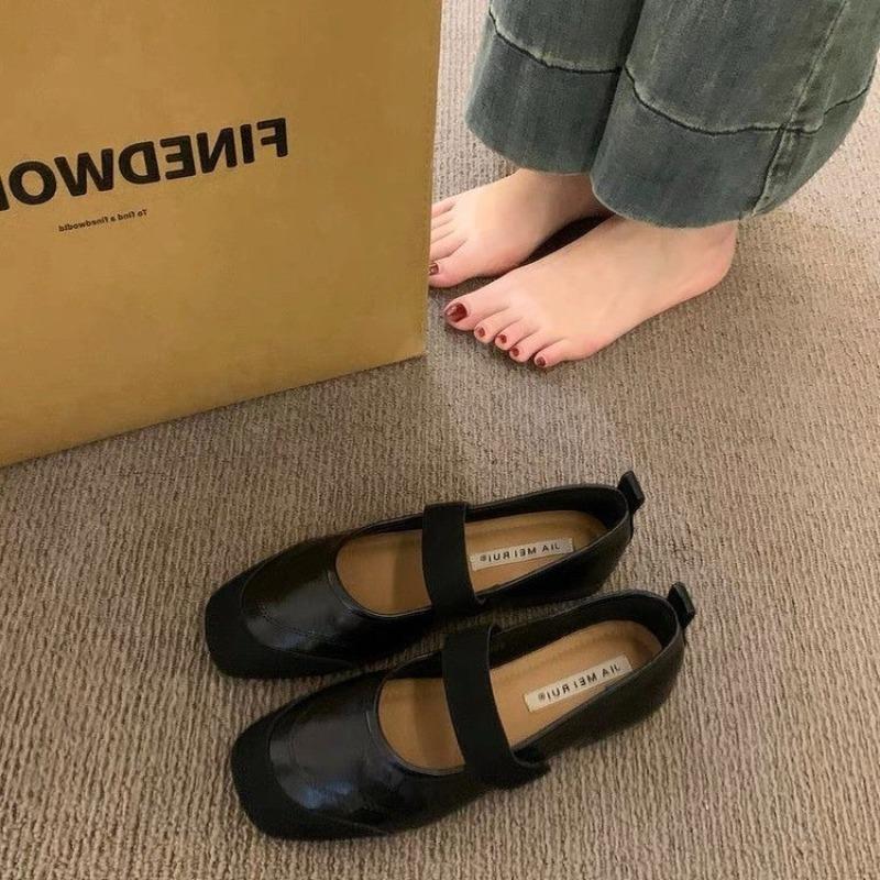 

New Style Retro Women Spring Round Flat Shoes Comfor Anti Slip Mary Janes Shoes Soft Sole Versatile Women s Casual Shoes 40 чёрный