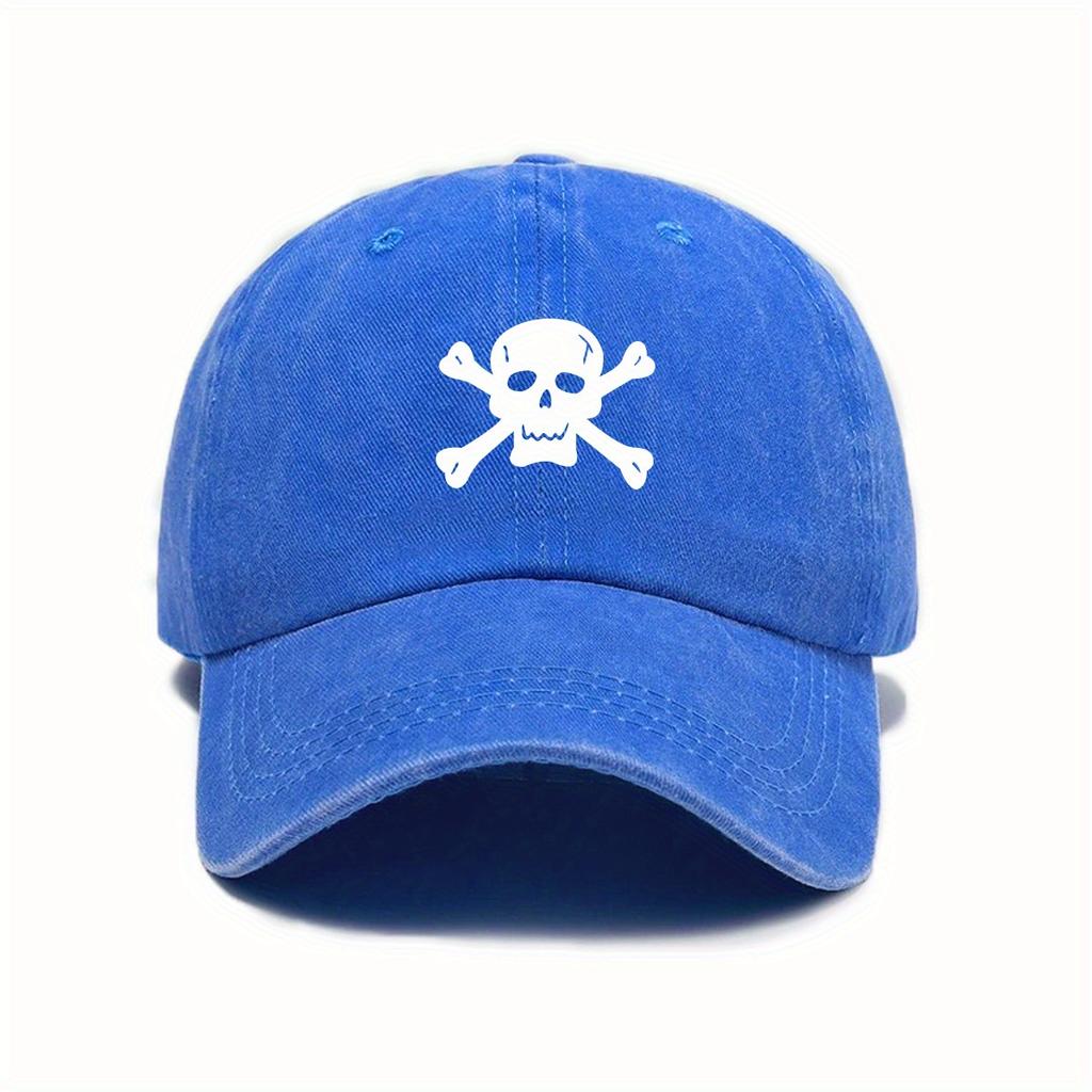 Urban Style Adjustable Baseball Cap with Skull Motif  Woven Polyester Hand WashDry Clean Unisex
