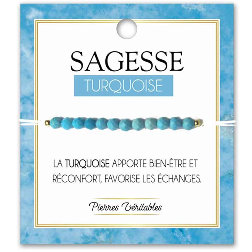 Les Trésors De Lily [R3082] - Bracelet créateur 'Minéralia' turquoise (sagesse) - 3 mm