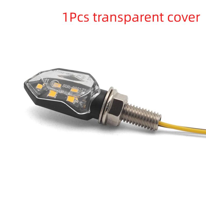 1Pcs Universal Mini Motorcycle Smoke Lens Turn Signal Light 5 Led 12V Amber Blinker Indicator Lamp Two Wire