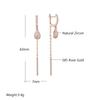 Trend Long Tassel Water Drops Dangle Earrings For Women Fashion  Rose Gold Color With Natural Zircon Fine Daily Jewelry