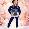 Girls' Xmas Tree Casual Comfortable Soft Loose Pullover Sweatshirt and Leggings 2-Piece Set, New Autumn/Winter, Playful, Sweet and Cool Style