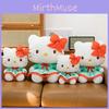 Dress Green Cat Plush Toy Red Bow Country Style Girls Gift Birthday