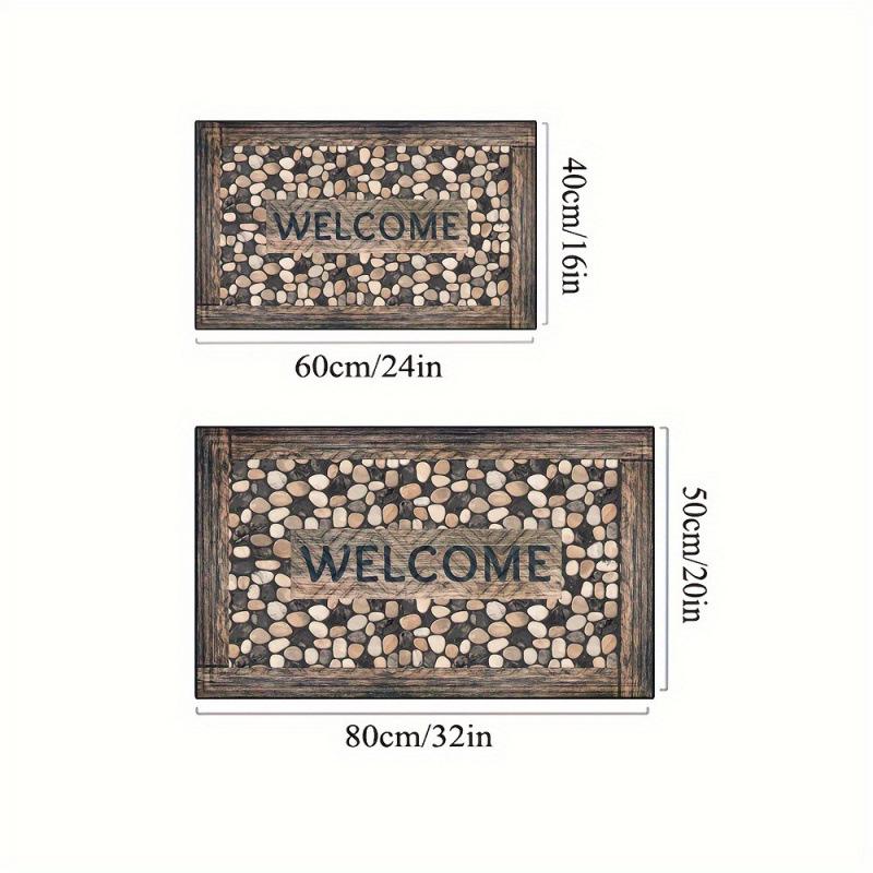 2025 Non-slip Indoor/Outdoor Doormat - Wood Stone Pattern