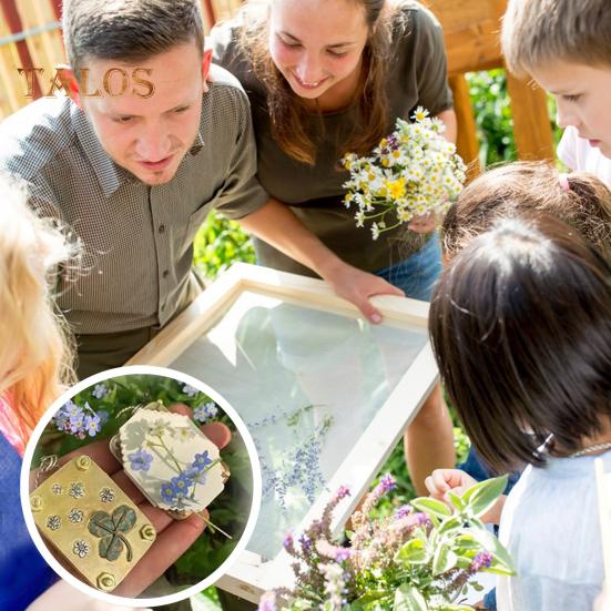 Sada na mikro lisování květin Přenosný kovový lis na květiny s 10 savými papíry Nástroj na konzervaci rostlin pro ploché sušené květiny a listy DIY