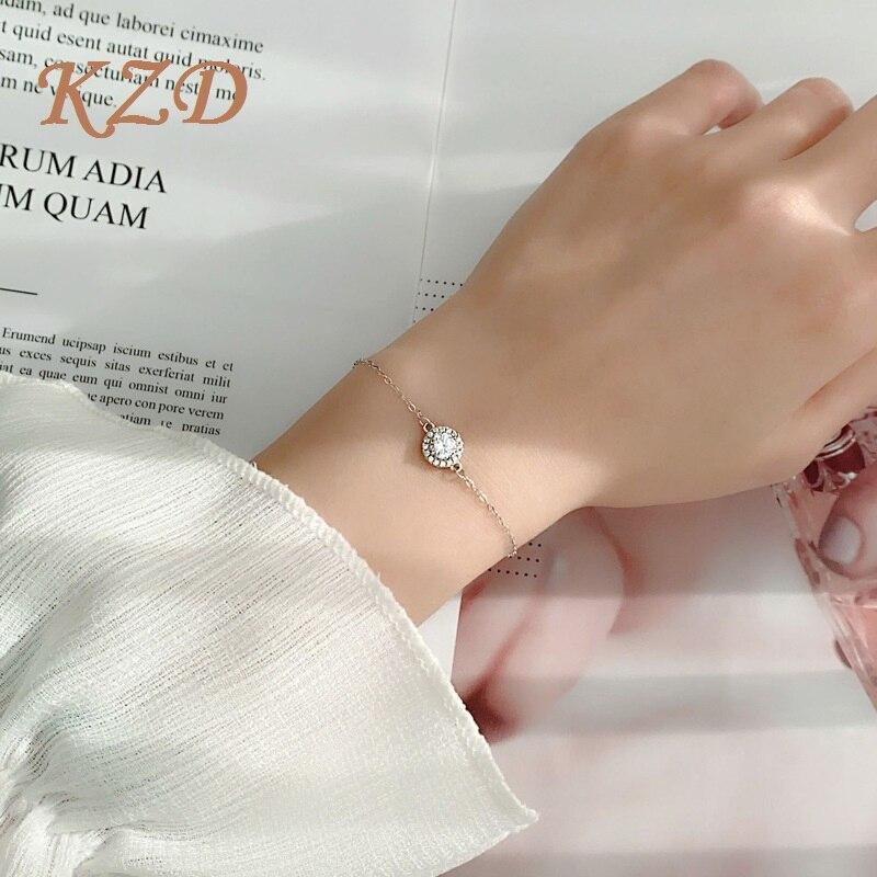 S925 Sterling Silver Armband Smycken Dammode Moissanit Öppet Armband För Flickvän Gåva