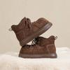 Thick-soled Retro Suede Fleece-lined Cotton Shoes Plush Cotton Boots Fleece-lined Short Snow Boots
