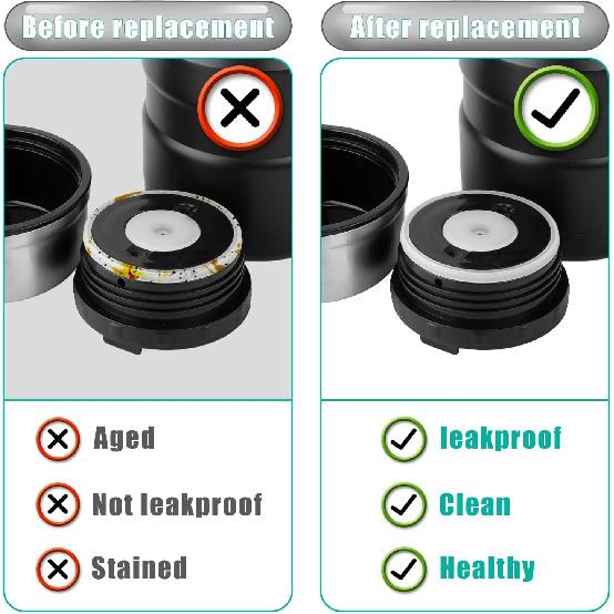 6pcs Replacement Rubber Gaskets Compatible for Thermos Stainless King 16 & 24 Ounce Food Jar, Silicone Seal Ring Seal Parts O-Ring Compatible for