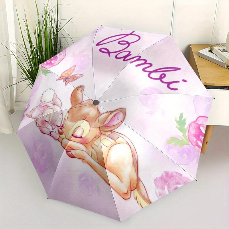 

Bambi & Thumper Automatic Opening and Closing Cartoon Umbrella - Small Umbrella Suitable for Various Occasions, Portable 3-Fold Small Umbrel