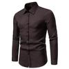 New Men's Trend Solid Colour Retro Style Casual Long-sleeved Shirt Men's Fashion Tops