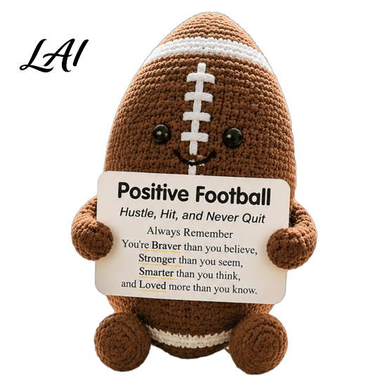 Cute Knitted Ornament for Athletes Positive Sports Ball Plush Emotional Support Doll