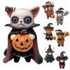 Weather Resistant Courtyard Ornaments Halloween Highland Cow Figurine, Wizard Broom & Bat Wing Pumpkin Durable Resin Crafts for Holiday Ornament,