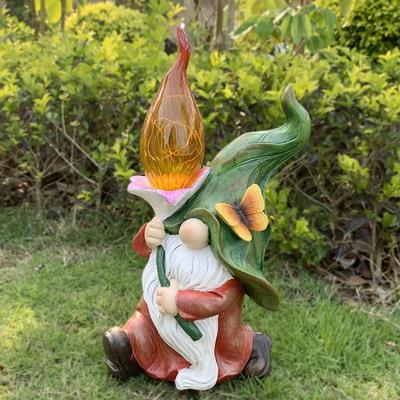 Outdoor Garden Dwarf Statue Decoration Dwarf Elf Solar Garden Lawn Decoration Dwarf Light Garden Statues  Angel  Christmas Decor