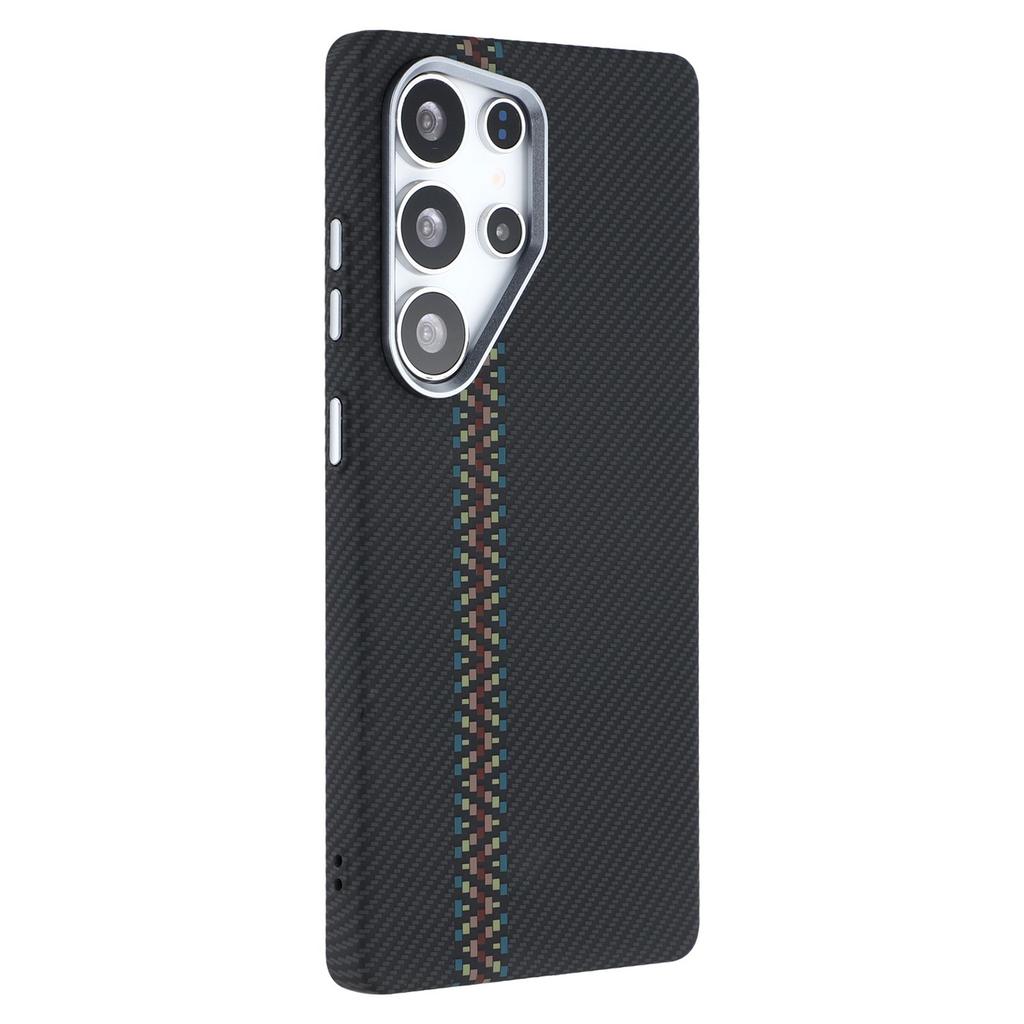 For Samsung Galaxy S25 Ultra Magnetic Case Carbon Fiber Texture Water Transfer PC Phone Cover