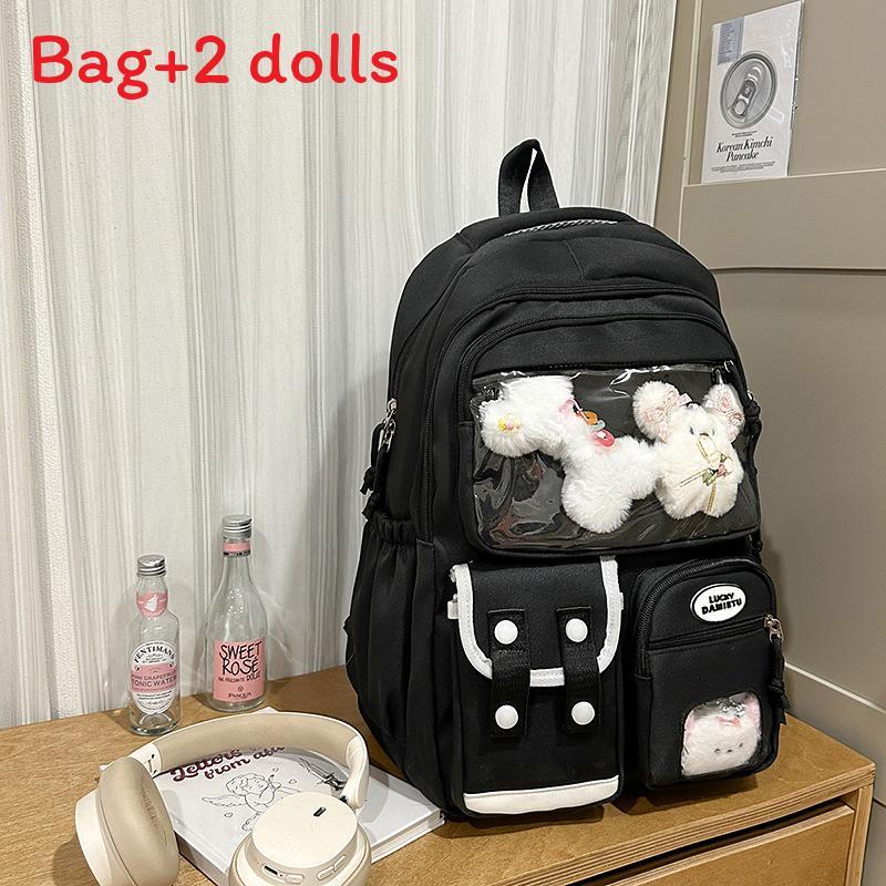 College Style Sweet Cute Girls School Backpack With Nylon For Middle School Students