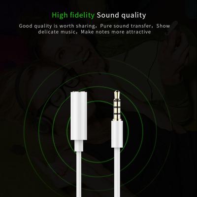 Câble d'extension pour écouteurs Transfert de signal audio stéréo Plug and Play 3,5 mm Mâle vers Femelle Ligne d'extension pour casque d'ordinateur pour téléphone portable
