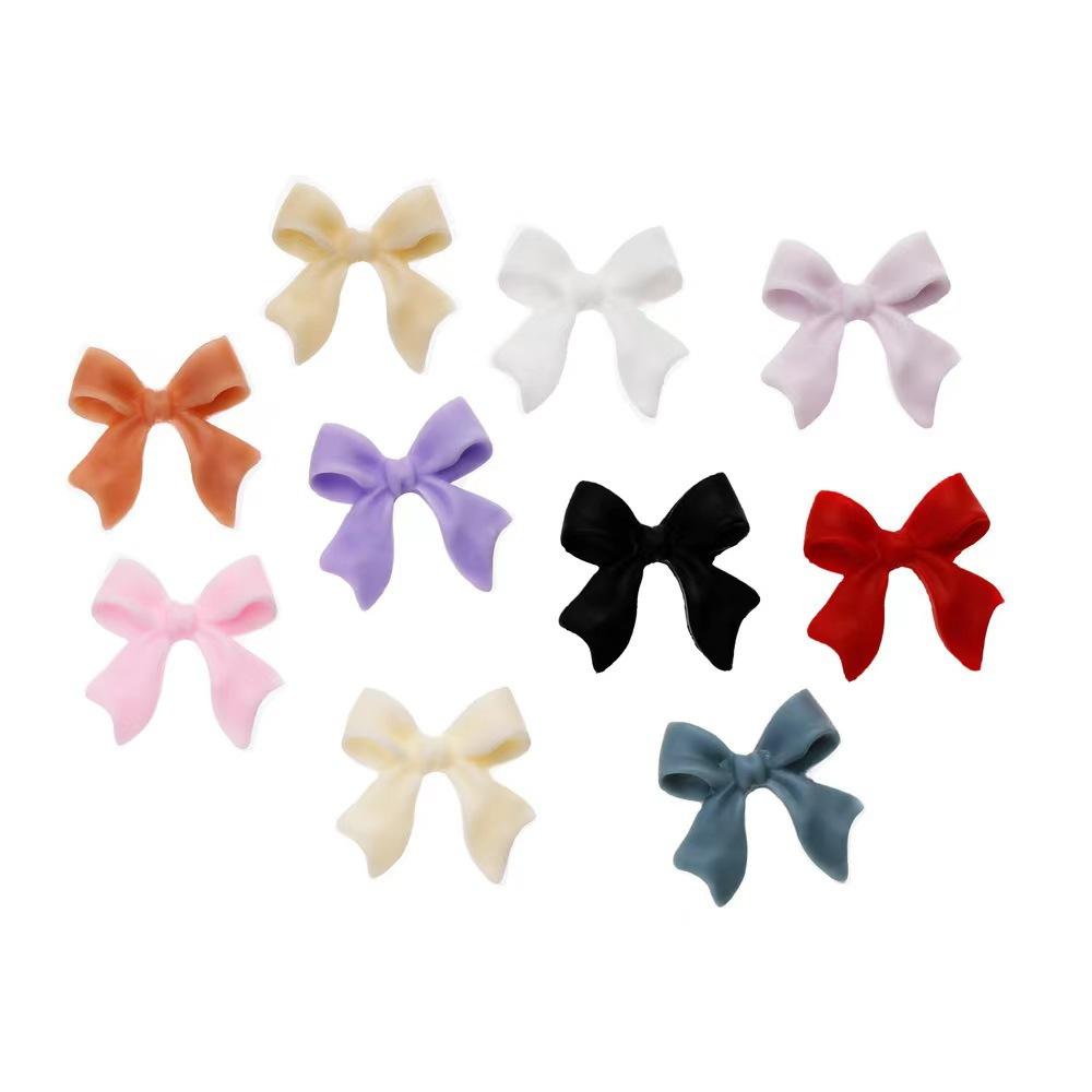 100 Pcs Bow Nail Charms Hypoallergenic 3D Resin Nail Art Accessories, Cute Butterfly Bowknot Rhinestone Glitter, Nail Craft Charm