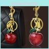 Apple Pendant Keyring Jewelry With Metallic Finish For Trendy Bag Decor