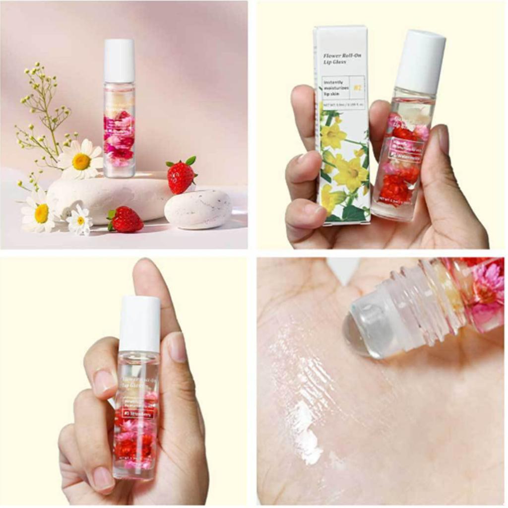 1Pc Sweet Scented Roll-On Lip Gloss, Smooth Rolling Ball Design for Moisturizing Lip Care, Non-Sticky Shine Daily Hydrating Lip Gloss