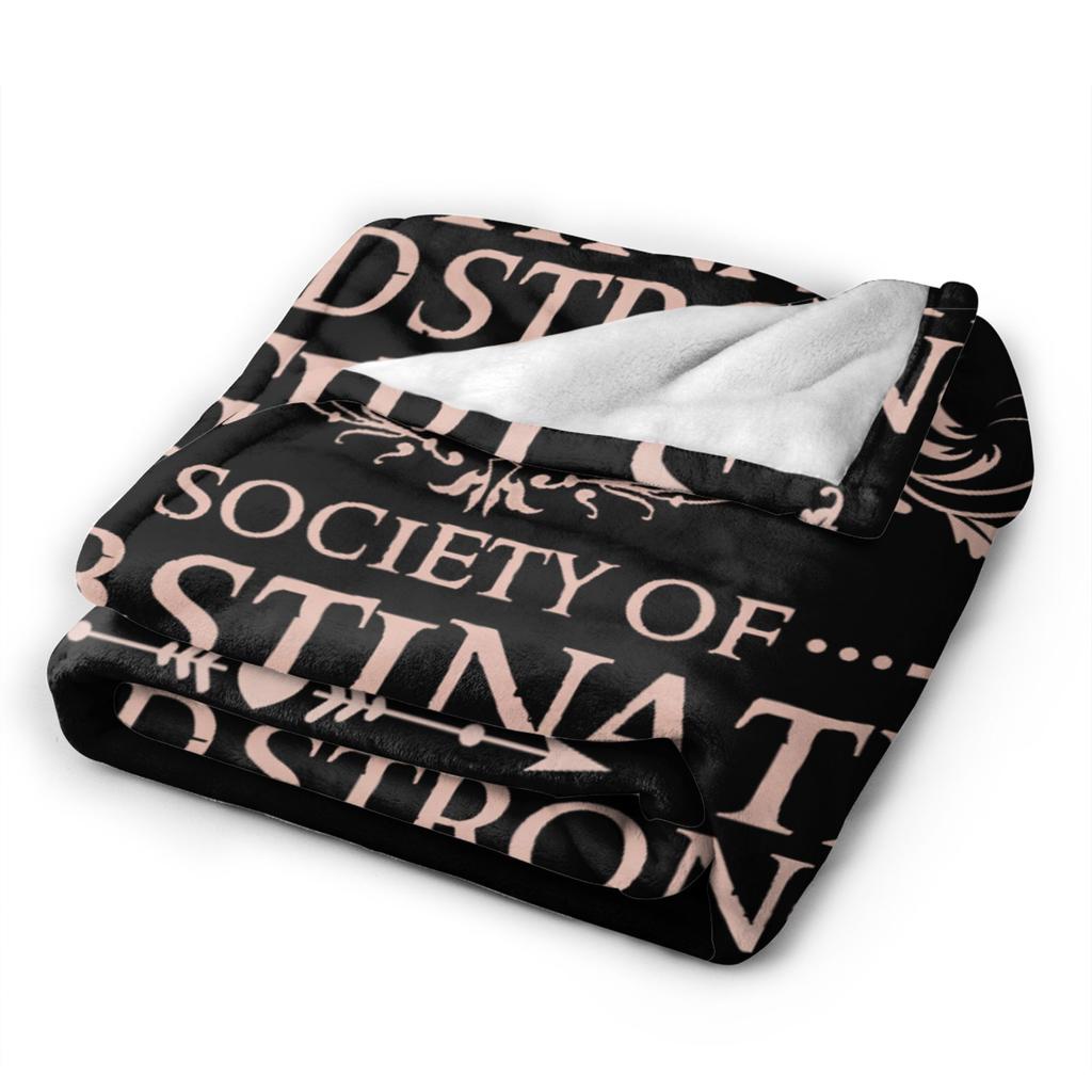 Jane Austen Pride and Prejudice Flannel Blanket Obstinate Headstrong Girls Vintage Throw Blankets for Home 200x150cm Lightweight