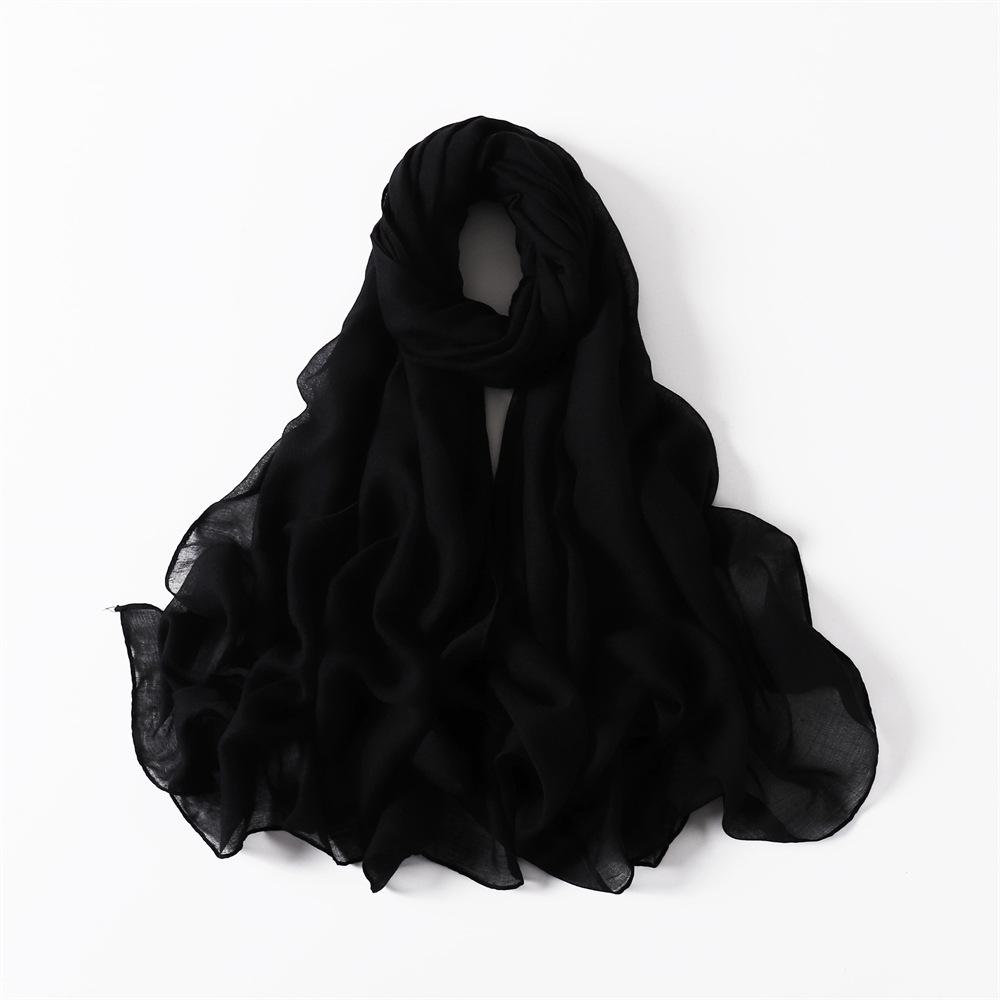 New Cotton Linen Scarf For Women Girls Students Autumn Classic Solid Color Scarves Retro Soft Foulard Viscose Female Wrap Shawls