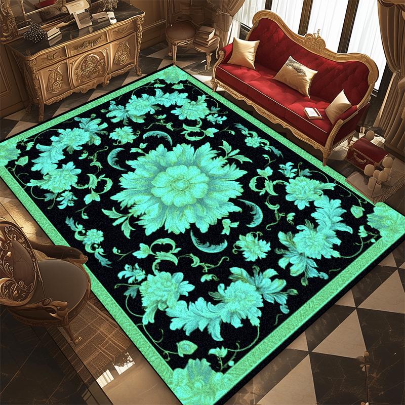 

Luxury Black Classical Chinese Carpets Fluffy Soft Rugs Big Size for Living Room Bedroom Home Decoration 60*90cm