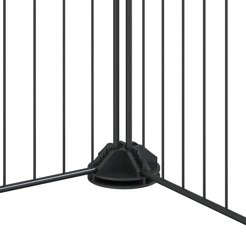 Vidaxl Gabbia per Animali con Cancello, 8 Pannelli, Nera, 35x35 cm, Acciaio