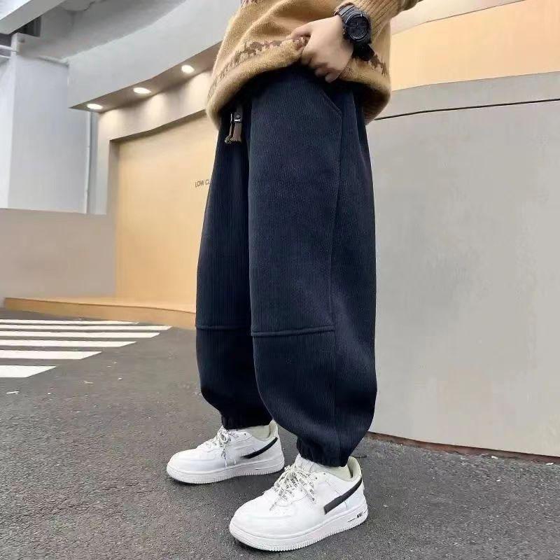 

Корейские детские спортивные штаны на кулиске с эластичными манжетами для мальчика-подростка, повседневные треккинговые штаны, подростковые детские брюки для улицы, спортивные штаны 170