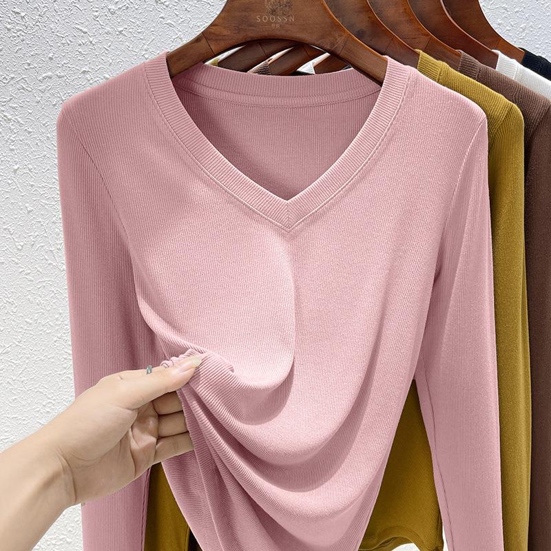 Black Women's Long-sleeved Summer New Half-sleeved Slim-fit T-shirt Simple Versatile Top Women