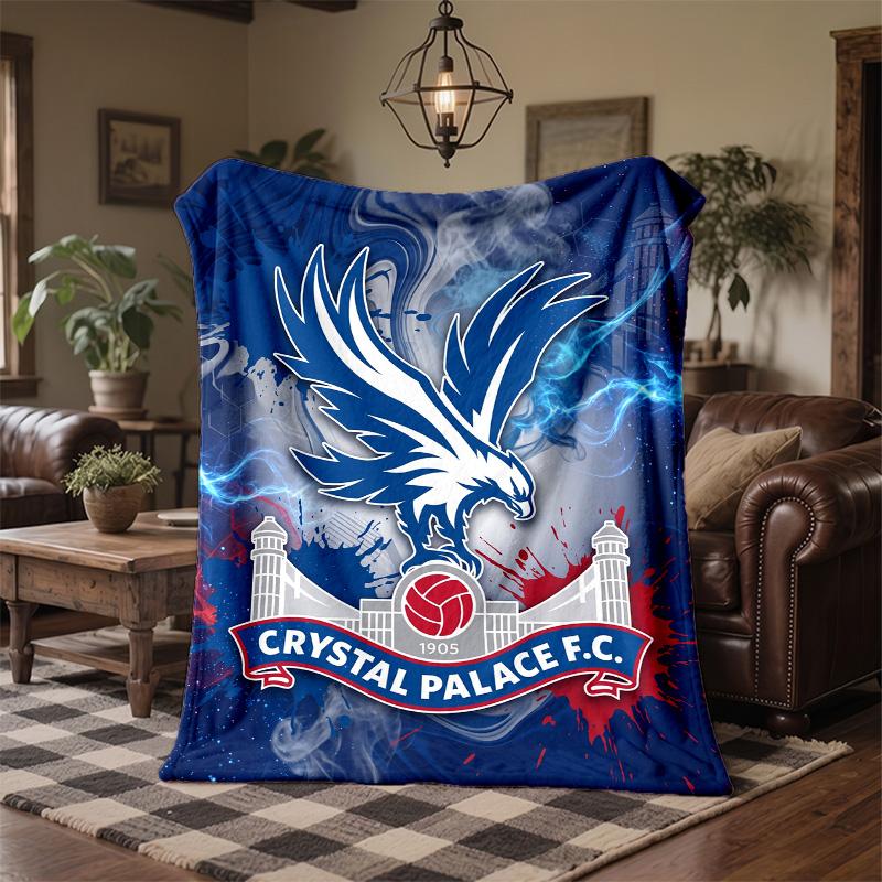 Crystal Palace Football Print Flannel Blanket Soft Warm Sofa Bed Throw Blanket For Home Office Bedroom