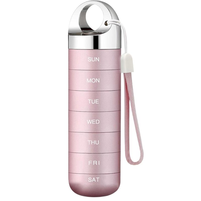 Practical Aluminum Alloy 7 Slot Travel Pills Case Pills Organizer for Outdoor Activities Keep Medication Safe and Dry