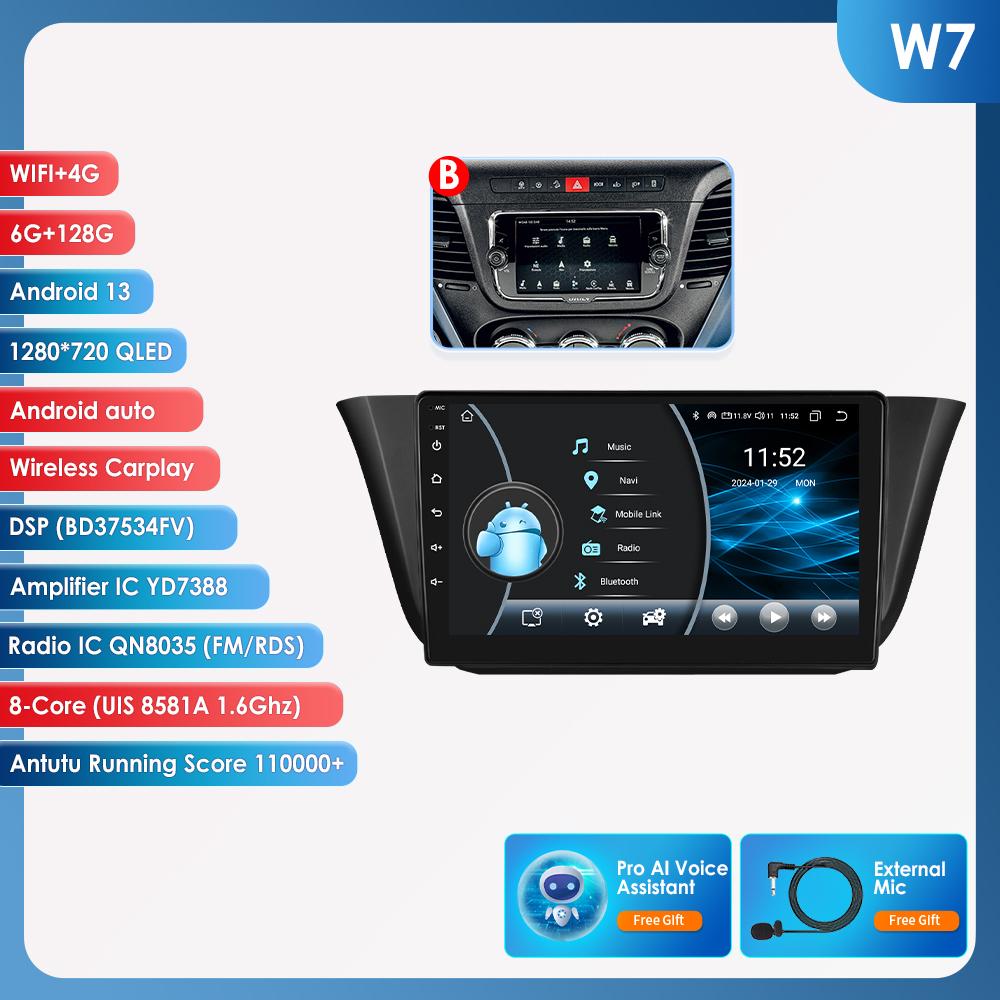 Hizpo 4G 9'' AI Intelligent System Wireless CarPlay Android Auto Radio for Iveco Daily 2013-2021 Car Multimedia GPS 2din Intelligent Screen DVR Cam