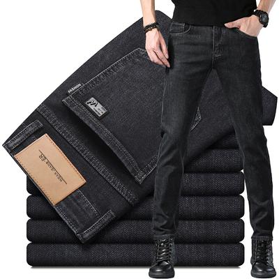 Autumn and Winter Thick Section Stretch Jeans Men's Loose Straight Business Versatile Trend Men's Casual Trousers