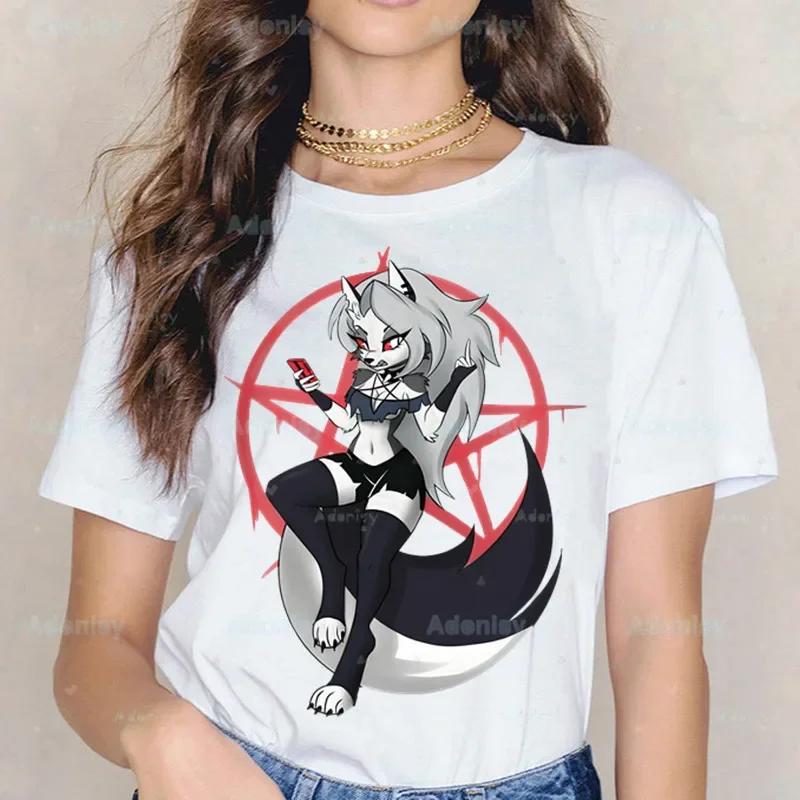 Cartoons Helluva Boss T-shirts Women Summer Graphic Tees Funny Shirts For Woman Tshirts Crew Neck Harajuku Tops