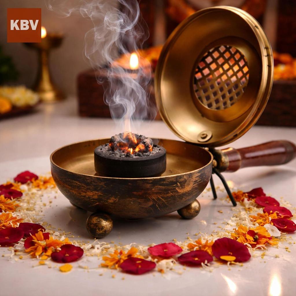KBV Antique Iron Dhoop Dani, Loban Dani, Sambrani Dhoop Dani, Havan Samgri Dhoop Dani