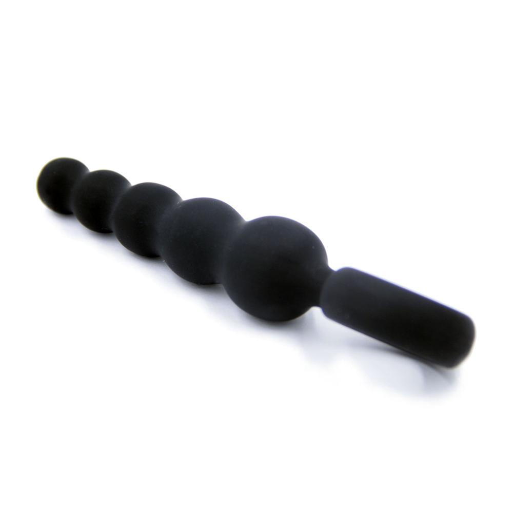 New Five-Inch Chain Black Silicone Back Court Anal Plug Back Court Pull Beads Sex Toys Anal Plug Adult Products