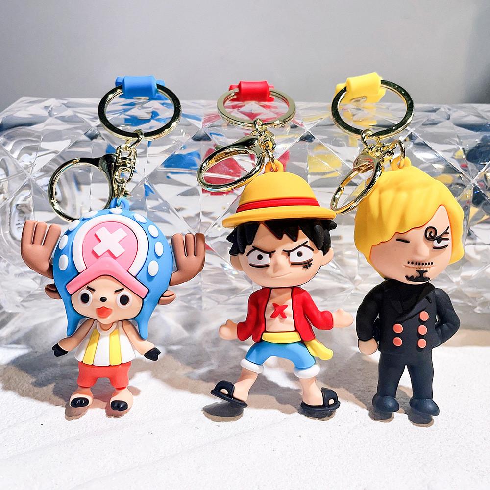 Fourth Generation One Piece Keychain Luffy Nami Zoro Sanji Silicone Figurine