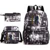 Teen Animation Backpack Elementary School Student Fashion School Bag Three-piece Set