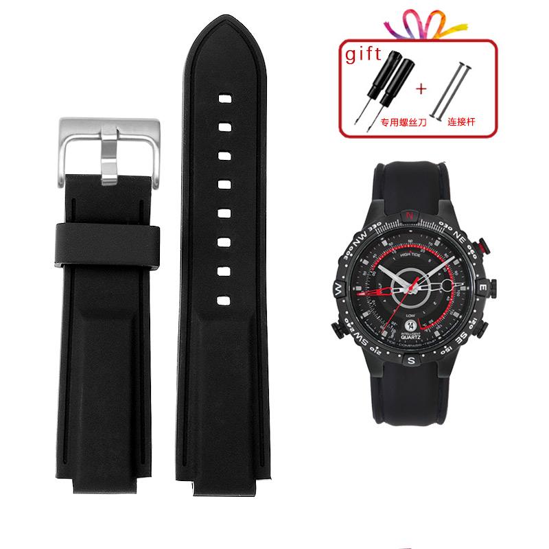 Dla mężczyzn Timex E-tide Compass T2N720 T2N721 TW2T76300 wodoodporny miękki pasek do zegarka z gumy silikonowej pasek z narzędziami Piny śrubowe