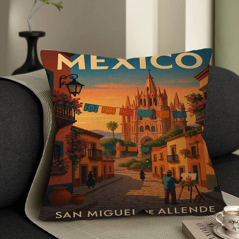 World Cities Travel Cushion Cover Pillowcase Upholstery Sofa Throw Pillow Home Decor Pillowcas