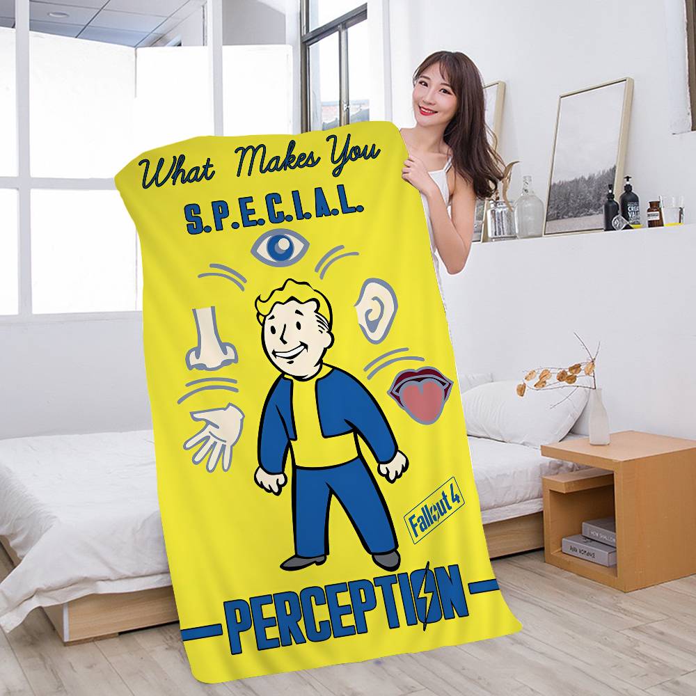 Game F-Fallouts Vault Boys Microfiber Blanket Quick Drying Beach Towels Oversized Printing Super Absorbent Pool Towel Blanket