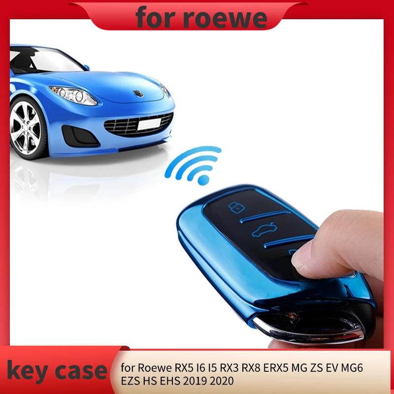 Soporte Fob de carcasa de TPU para Roewe RX5 I6 I5 RX3 RX8 ERX5 MG ZS EV MG6 EZS HS EHS 2019 2020, funda de llave de control remoto para coche, accesorios de cubierta