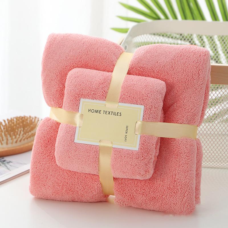 Wearable Towel Robe Set - Super Soft & Quick-Dry Coral Fleece, Highly Absorbent Bath Sheet for Women Men Spa & Home Use