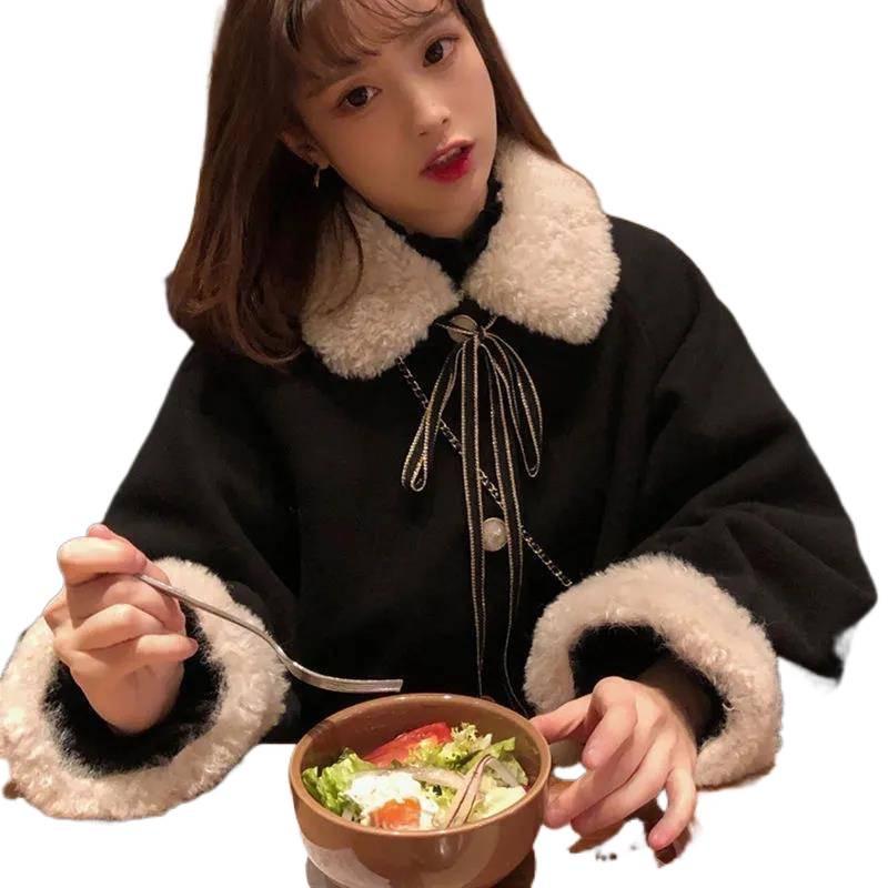 Hepburn Style Women's Tweed Coat - Autumn/Winter Loose Fit, Trendy Fragrance-Inspired Thickened Outerwear