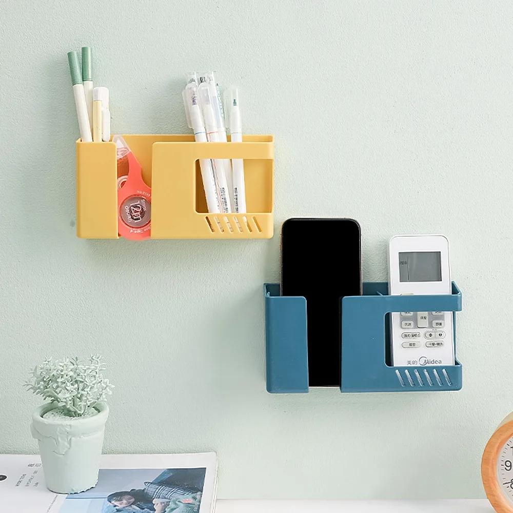 New Multifunctional Wall-mounted Storage Box Punch-free Mobile Phone Remote Control Storage Rack Bathroom Wall Debris Storage Ra