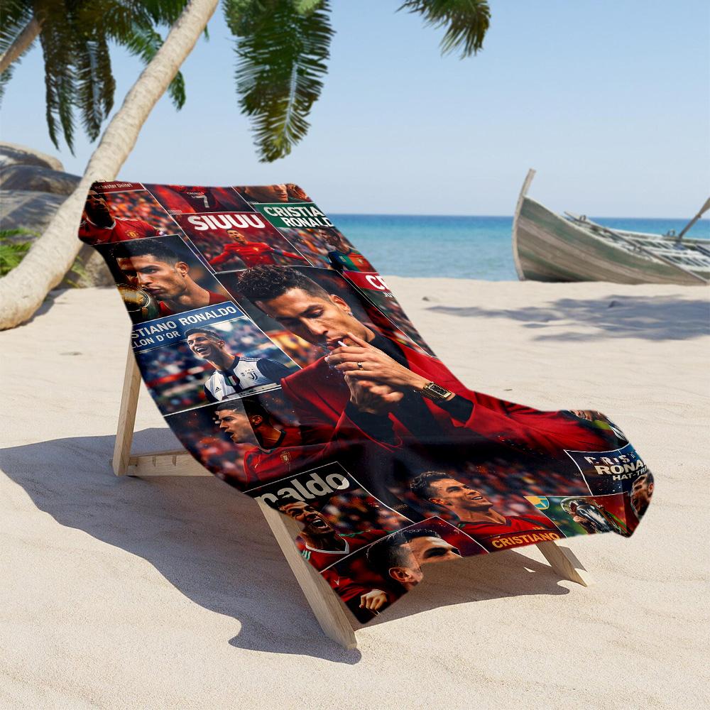 Ronaldo's Golden Legacy Beach Towel Super Soft Microfiber Quickdry Fabric Comfortable Lightweight
