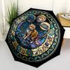 Cybernetic Cat Dreamscape pattern umbrella, portable and foldable design, 8 ribs, a casual accessory for Halloween, Christmas, and birthday gifts.