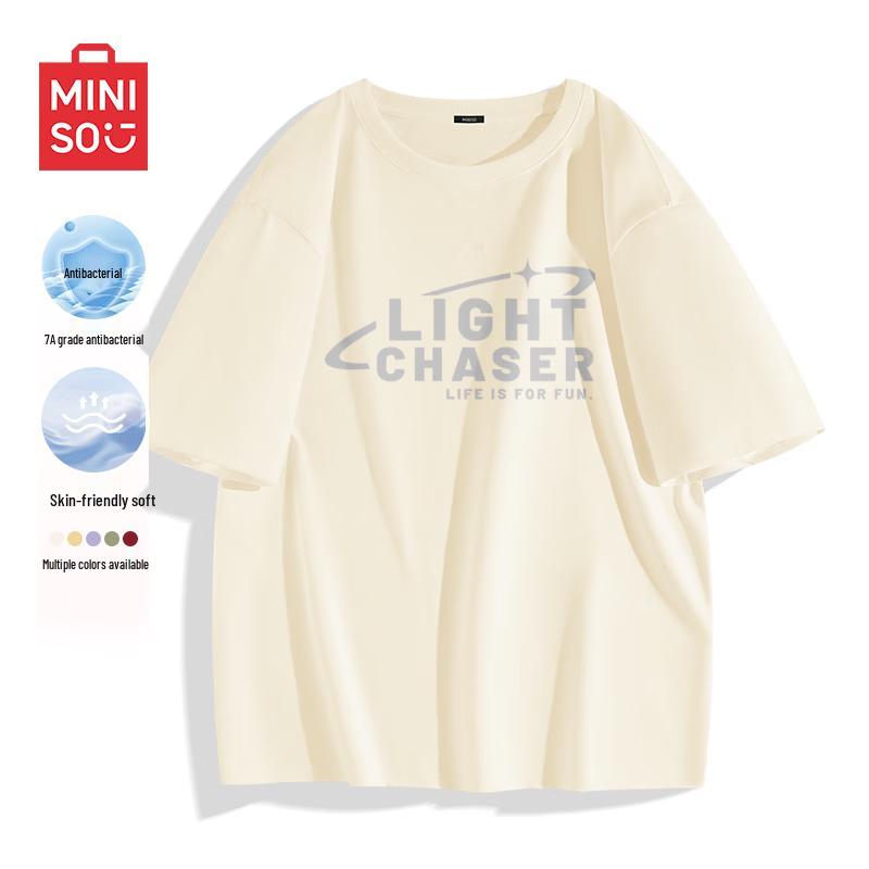 MINISO Men s Oversized Anti-bacterial Casual Short Sleeve T-Shirt L